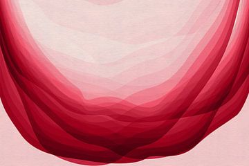 Abstract landschap met vloeiende roze golven van Dina Dankers