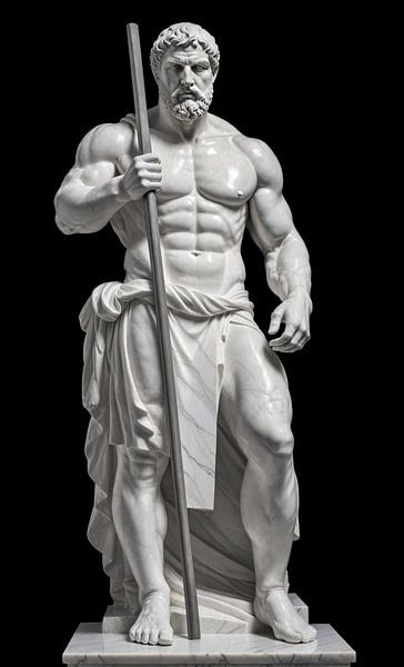 hercules standbeeld geïsoleerd op zwarte achtergrond van Markus Gann