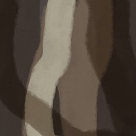 Moderne abstrakte Kunst. Formen und Linien in Braun und Beige von Dina Dankers