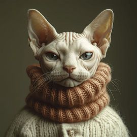 Sphynx für den Winter gekleidet von Ton Kuijpers