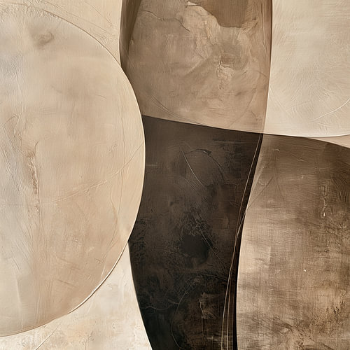 Abstract organic shapes in beige and brown