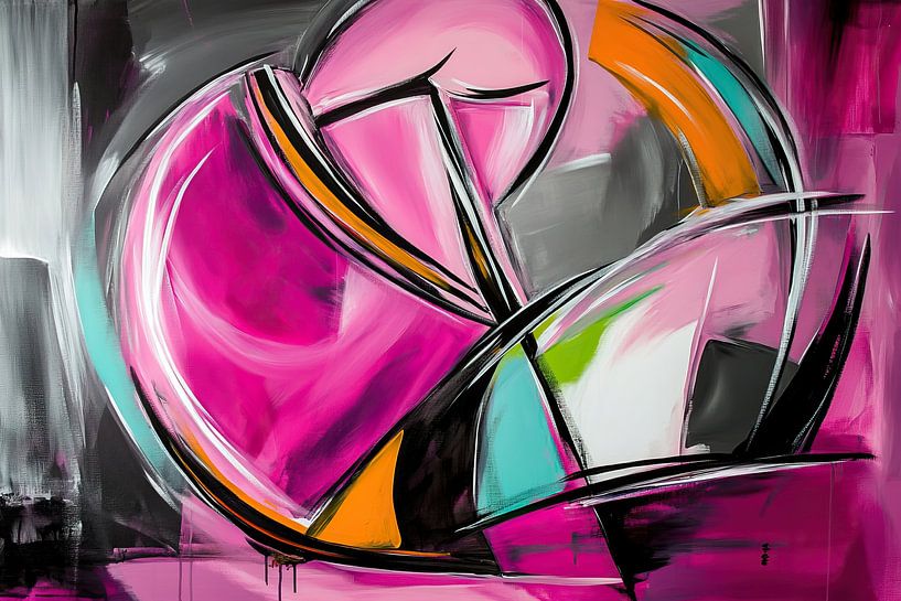 Abstract | Echoes of the Color Spectrum van Abstract Schilderij