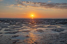 Sunset over the Frisian Wad near Koehoal