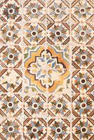 Oude azulejos of tegels in Sintra, Portugal art print - bruin retro patroon, straat en reisfotografie