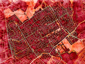 Kaart van Heemskerk centrum in de stijl 'Amber Autumn' van Maporia