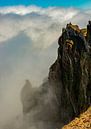 mensen op het uitkijkpunt op de top van de pico arieiro-bergen op 24 maart 2016 in Funchal, deze ber van ChrisWillemsen thumbnail