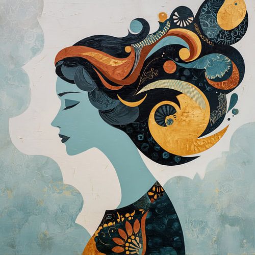 Dreamy Woman with Patterns by Art Whims