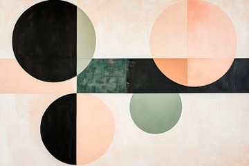 Geometrische vormen in zachte kleuren van Poster Art Shop