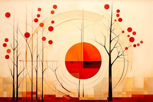 Geometrische Kunst HERBST Sonne
