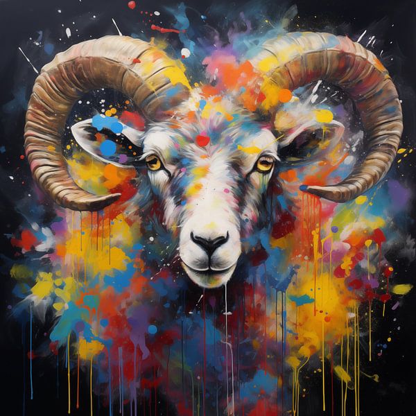Bélier avec cornes abstrait par TheXclusive Art