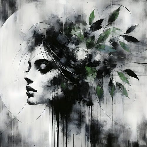 Portret Vrouw Zwart Wit