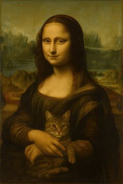 Mona Lisa mit Katze