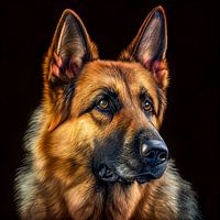 Portret van een Duitse herder Illustratie
