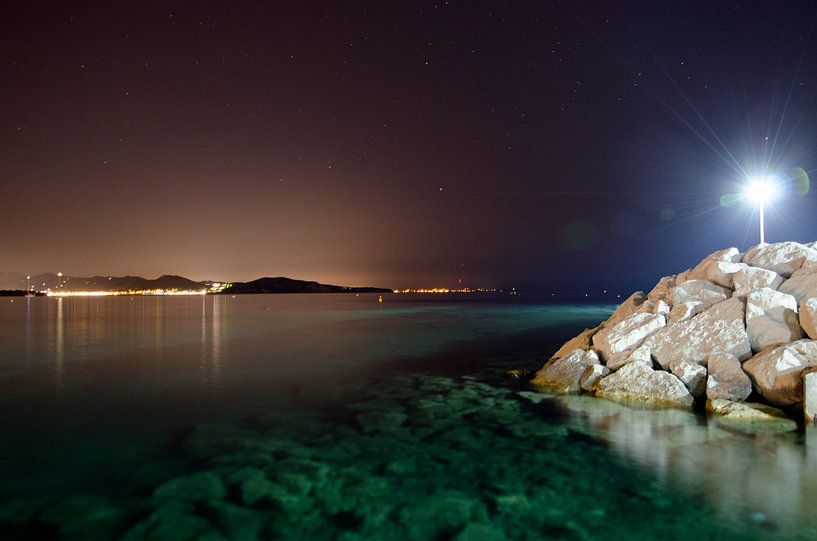 Coast at night, La Ciotat (France) by Olivier Van Acker