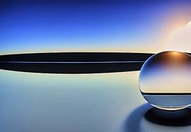 Sphère bleue minimaliste sur Frank Heinz