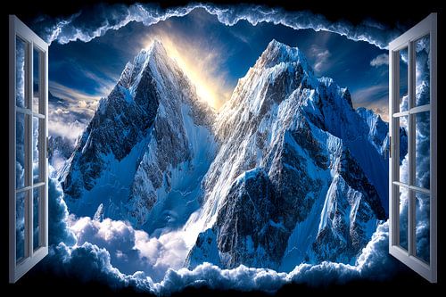 prachtig uitzicht op besneeuwde bergen