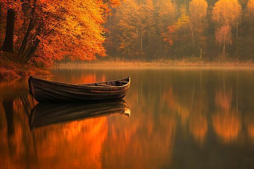 Autumn idyll on the lakeshore