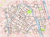 Kaart van Gent centrum in de stijl 'Soothing Spring' van Maporia thumbnail