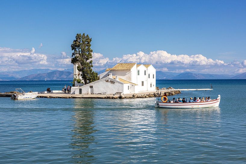 Vlacherna from the water by Easycopters