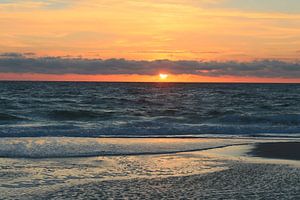 Sonnenuntergang bei Flut bei Rantum auf Sylt