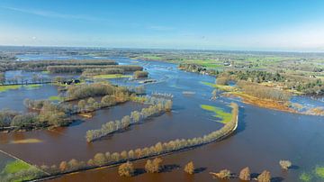 La rivière Vecht en crue inondation au barrage de Vilsteren sur Sjoerd van der Wal Photographie