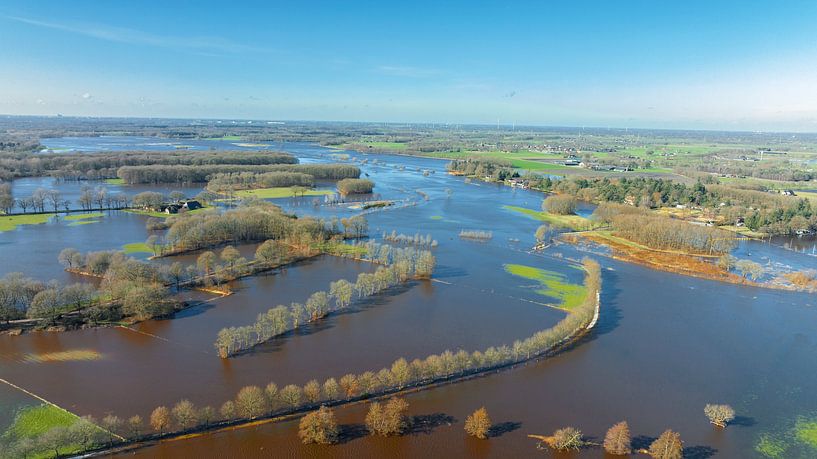 Hoogwater in de Vecht bij stuw Vilsteren van Sjoerd van der Wal Fotografie
