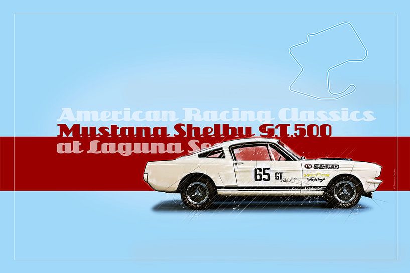 Shelby Mustang in Laguna Seca... van Theodor Decker