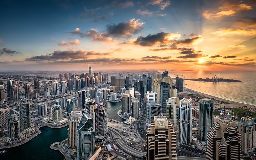 Dubai Marina Sonnenuntergang von Martijn Kort