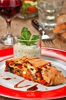 Delicious vegetable strudel
