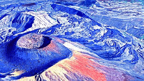 Mount Ngauruhoe vanuit vogelperspectief mixed media