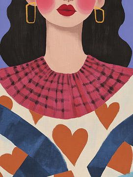 Let Love Rule, modern abstract portret van Carla Van Iersel