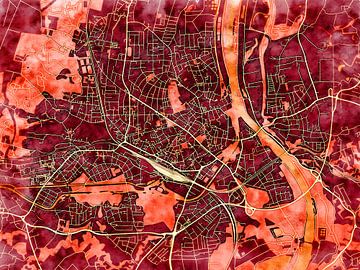 Kaart van Rosenheim in de stijl 'Amber Autumn' van Maporia