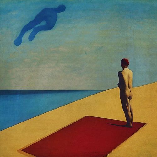 De mens ziet zijn evenbeeld in de lucht