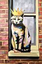Golden crown cat painting colourful by Imperial Art House thumbnail