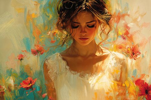 schilderachtige,spirituele afbeelding van vrouw van Egon Zitter