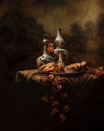 Still life with delft blue