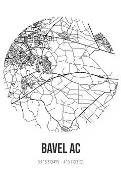 Bavel AC (Noord-Brabant) | Karte | Schwarz und Weiß von Rezona
