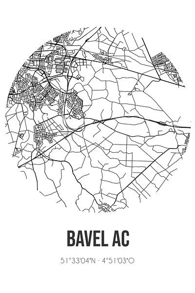 Bavel AC (Noord-Brabant) | Map | Black and White by Prints of Place