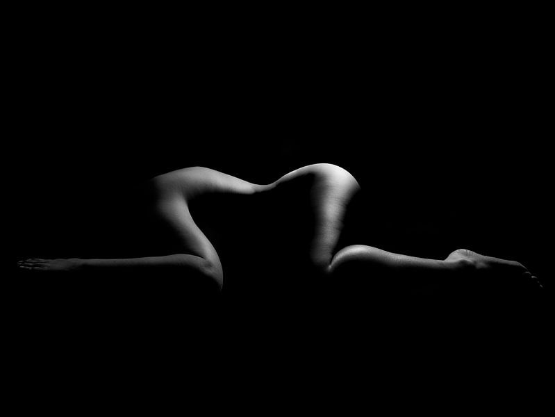 Forme d'une femme dans un paysage corporel bas-clé par Art By Dominic
