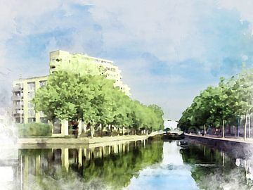 Blick auf die Picuskade in Eindhoven, Nordbrabant von Danny de Klerk