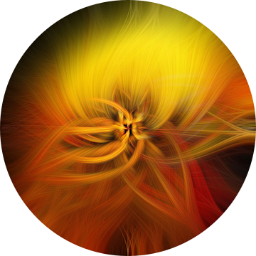 Bloem van licht. Abstract Geometrisch Vuurwerk. Gouden glans. van Dina Dankers