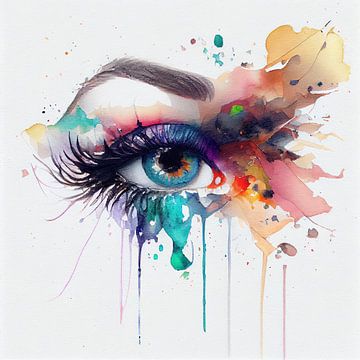 Watercolor Woman Eye #2 by Chromatic Fusion Studio