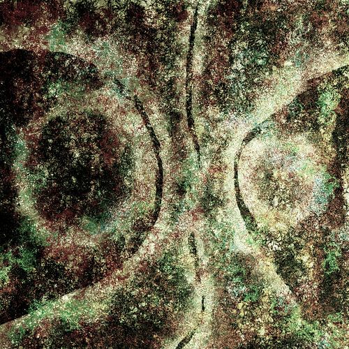 Corpolums - abstracte kunst, wit, groen, zwart