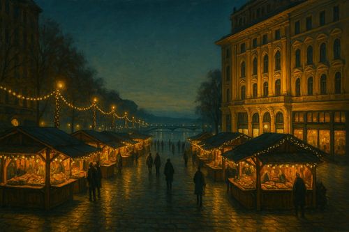Budapest Christmas Market by the Danube