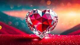 Diamanten hart in rood