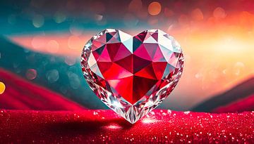 Diamanten hart in rood van Mustafa Kurnaz