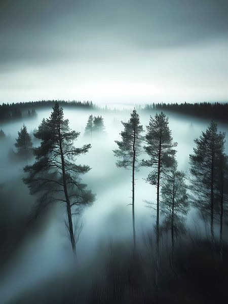 Foggy forest by haroulita