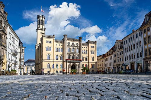 Uitzicht op het stadhuis in Zittau