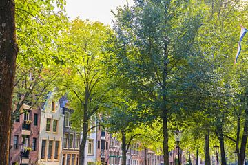 Amsterdam downtown canal district during summer