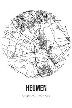 Heumen (Gelderland) | Landkaart | Zwart-wit van Rezona